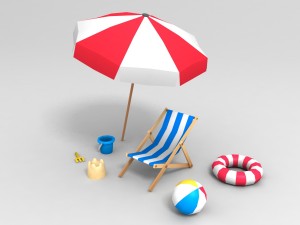 beach props pack 3D मॉडल