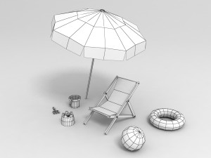 beach props pack 3D 모델
