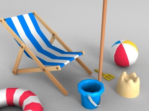 beach props pack 3D 모델