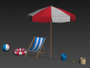 beach props pack 3D 모델