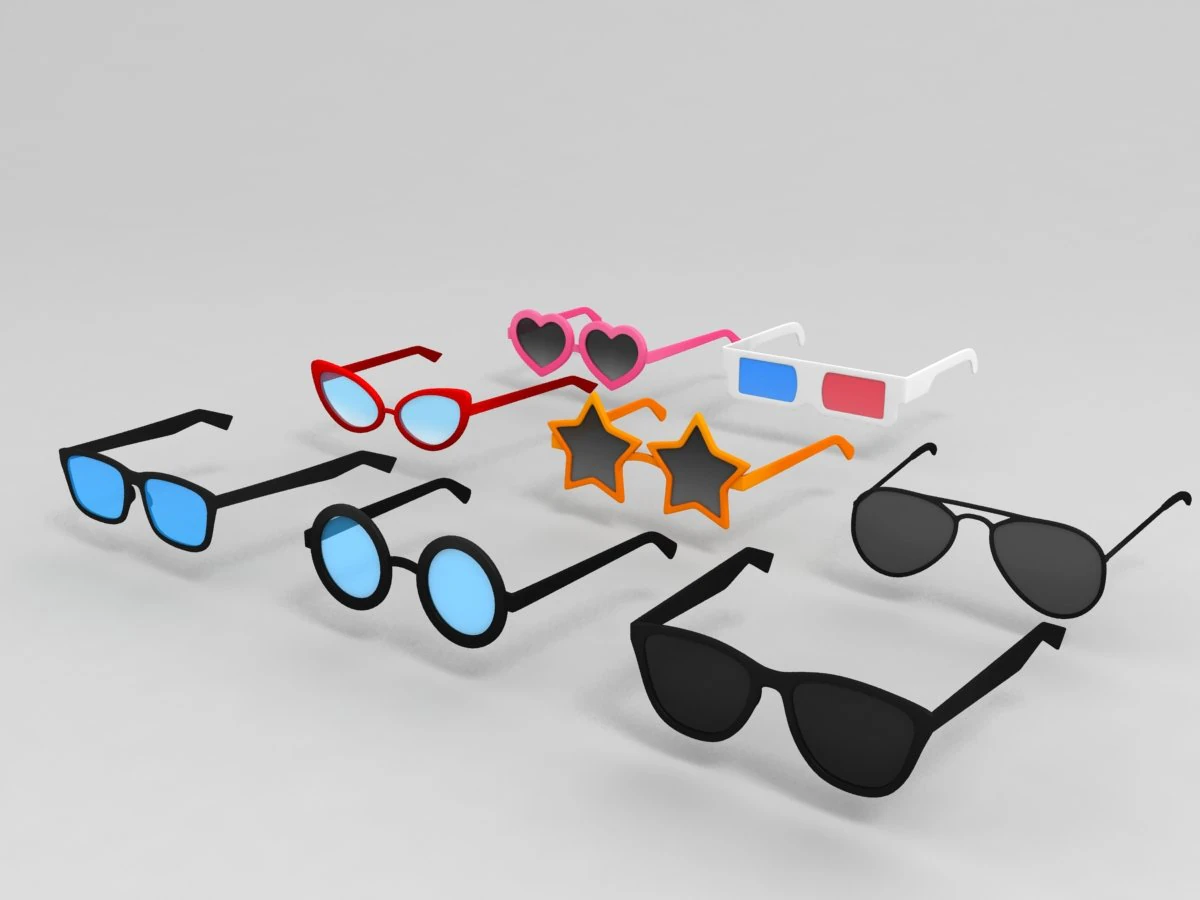glasses pack 3D Model .c4d .max .obj .3ds .fbx .stl .blend
