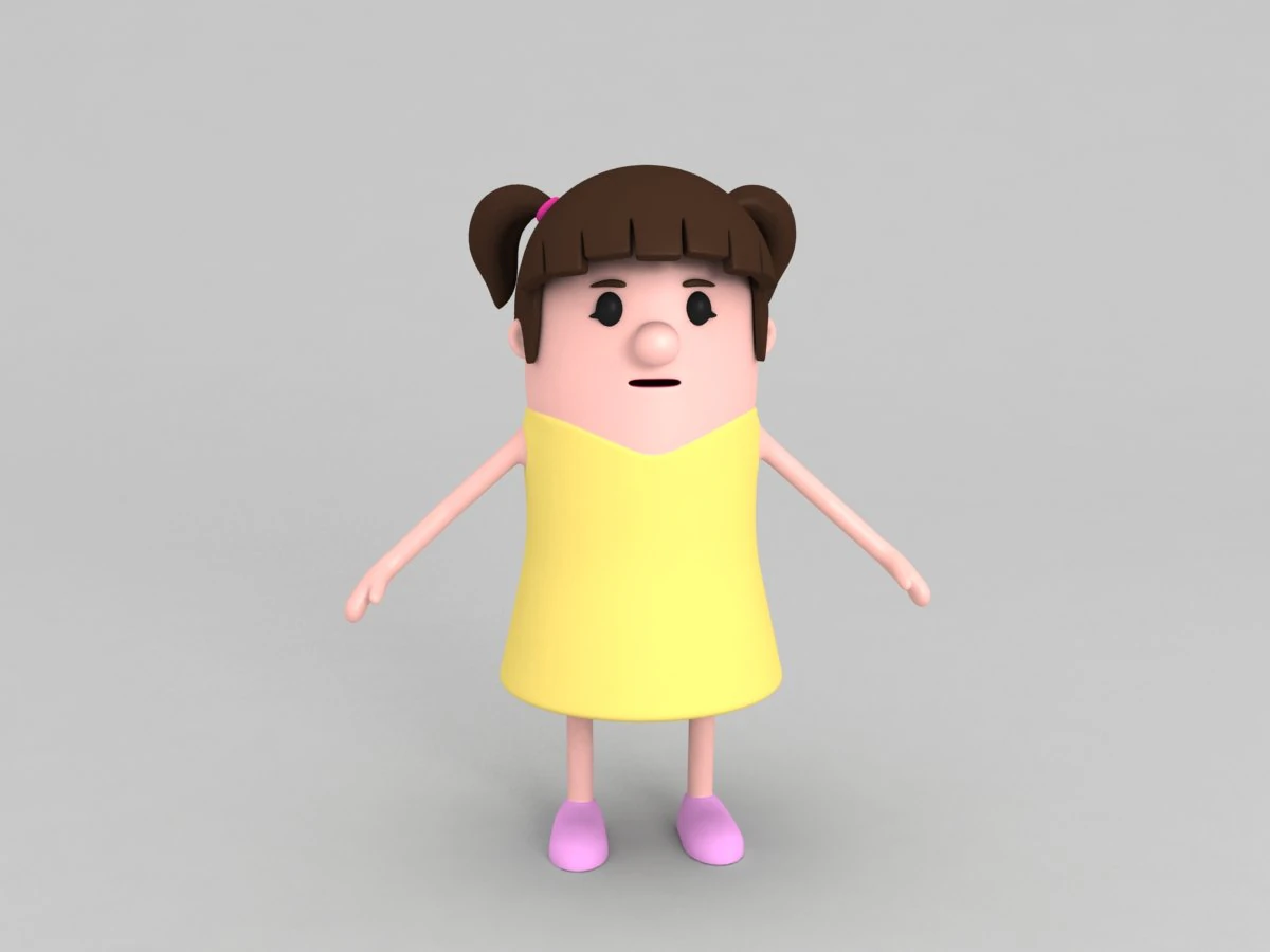 daughter character 3D Model .c4d .max .obj .3ds .fbx .stl .blend