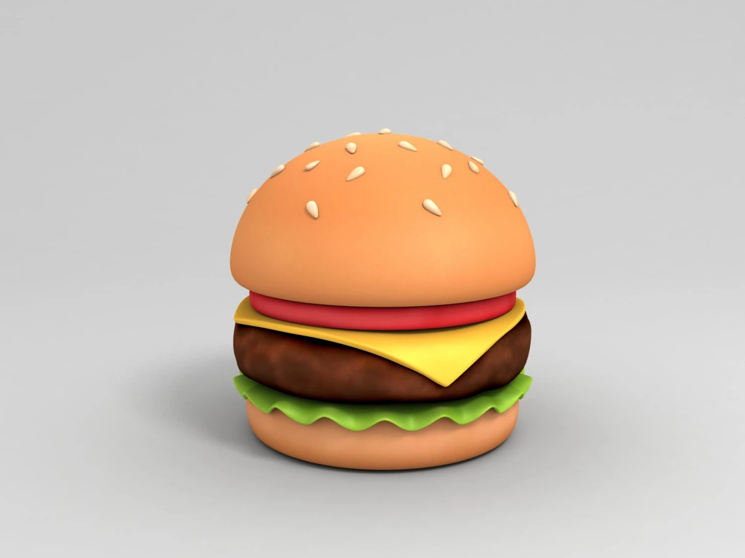 hamburger de dessin anim&eacute; Modèle 3D .c4d .max .obj .3ds .fbx .stl .blend 