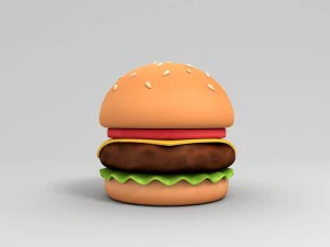 hamburger de dessin anim&eacute; Modèle 3D