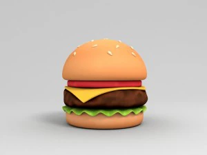 hamburger de dessin anim&eacute; Modèle 3D