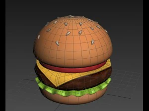 hamburger de dessin anim&eacute; Modèle 3D