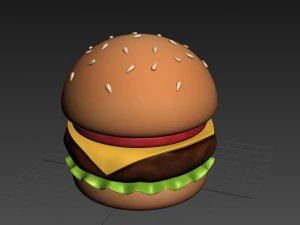 hamburger de dessin anim&eacute; Modèle 3D