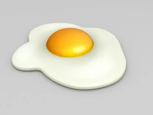fried egg 3d 3D Model