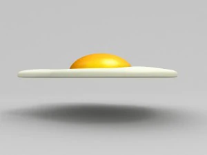 fried egg 3d 3D Model