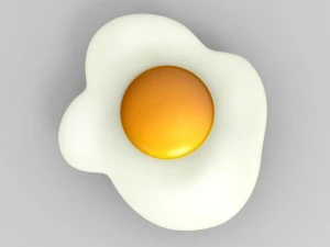 fried egg 3d 3D Model