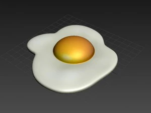 fried egg 3d 3D Model