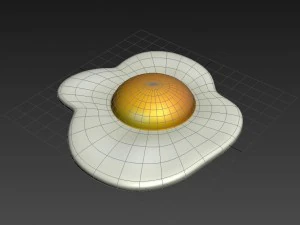 fried egg 3d 3D Model