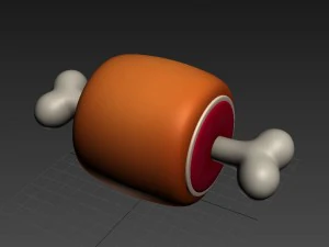 cartoon ham 3D Model