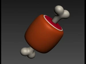 cartoon ham 3D Model