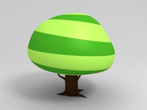 cartoon big tree Model 3D