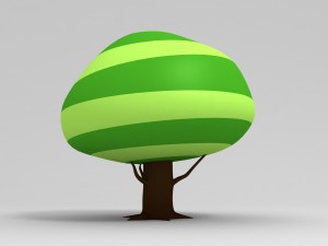 cartoon big tree Model 3D
