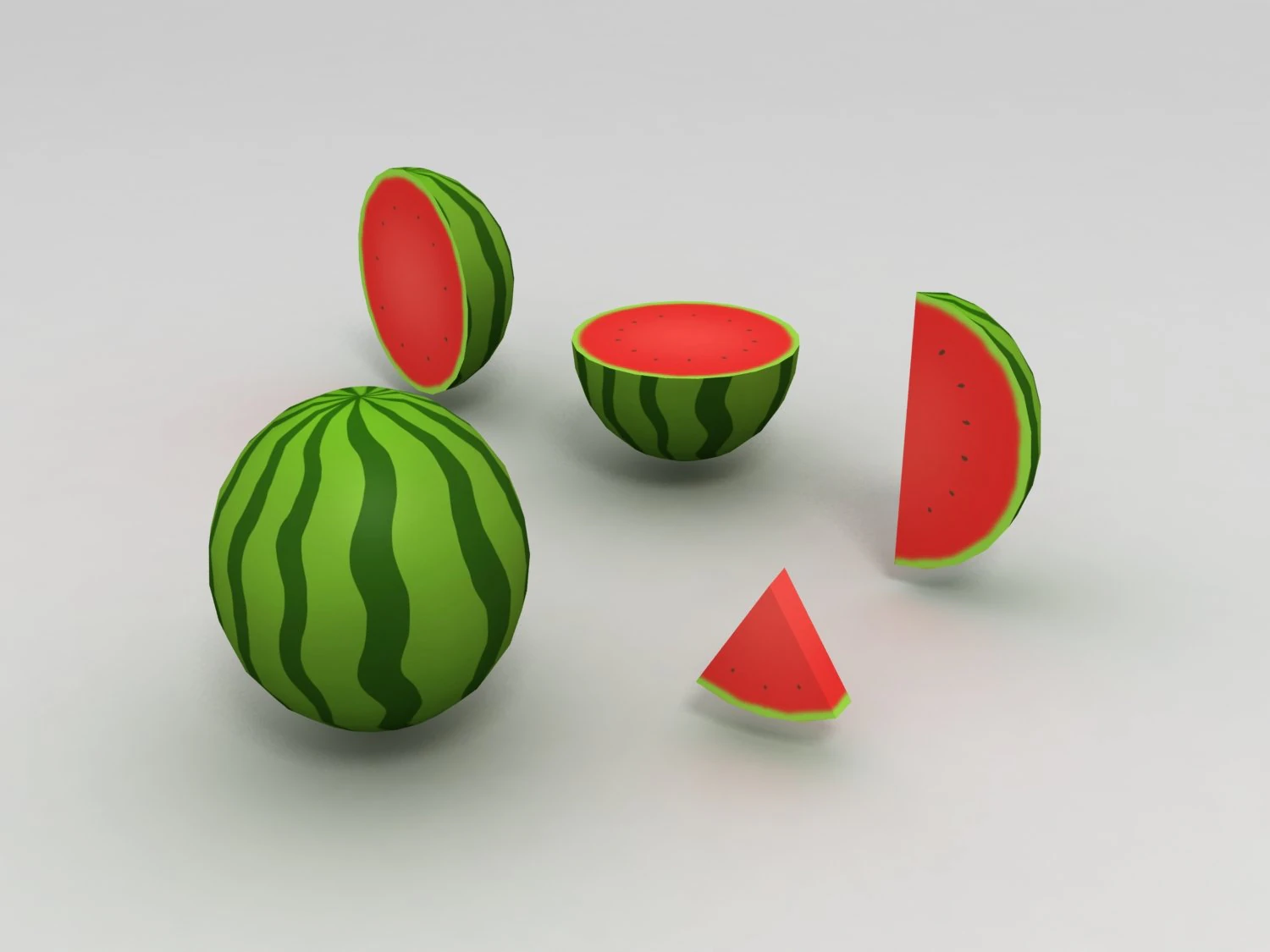 water melon 3D Model .c4d .max .obj .3ds .fbx .stl .blend 