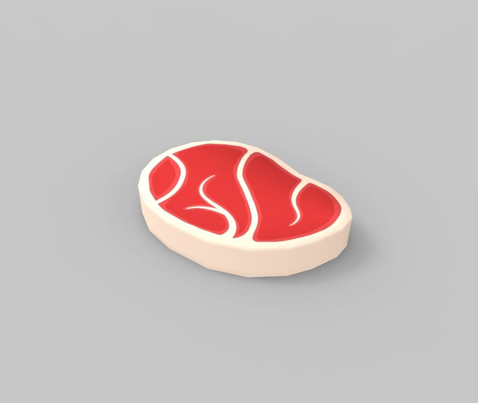 steak 3D Model .c4d .max .obj .3ds .fbx .stl .blend 