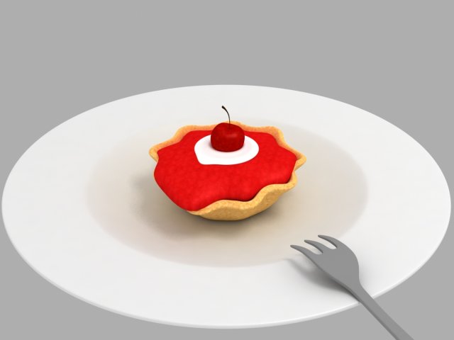 cherry pie 3D 모델 .c4d .max .obj .3ds .fbx .stl .blend 