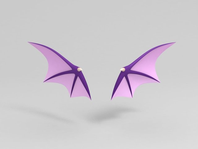 devil wing model 3D Model .c4d .max .obj .3ds .fbx .stl .blend 
