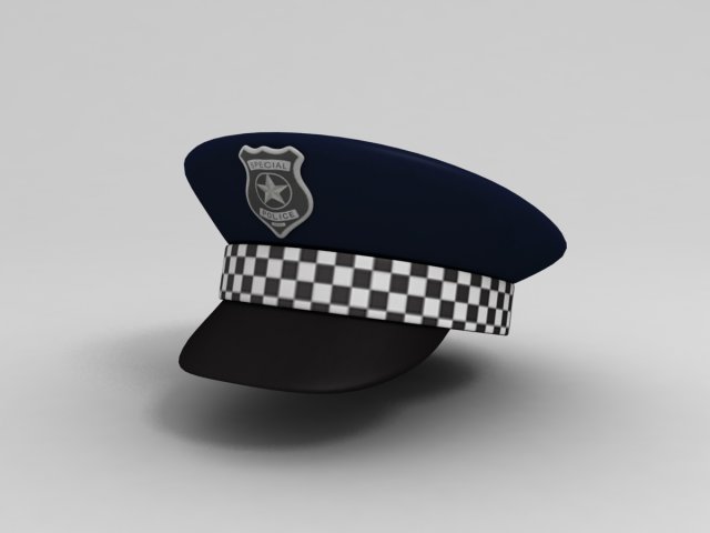 police hat 3D Model .c4d .max .obj .3ds .fbx .stl .blend 