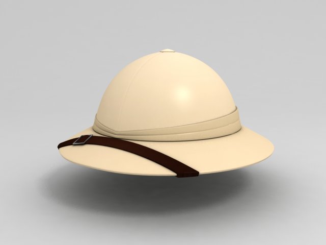 3d pith helmet 3D Model .c4d .max .obj .3ds .fbx .stl .blend 