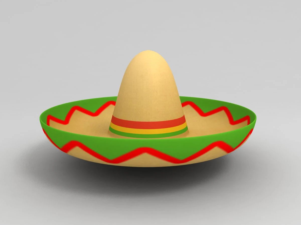 mexican hat 3D Model .c4d .max .obj .3ds .fbx .stl .blend 