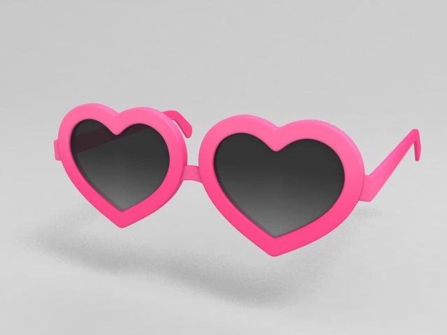 3d heart sunglasses 3Dモデル .c4d .max .obj .3ds .fbx .stl .blend 