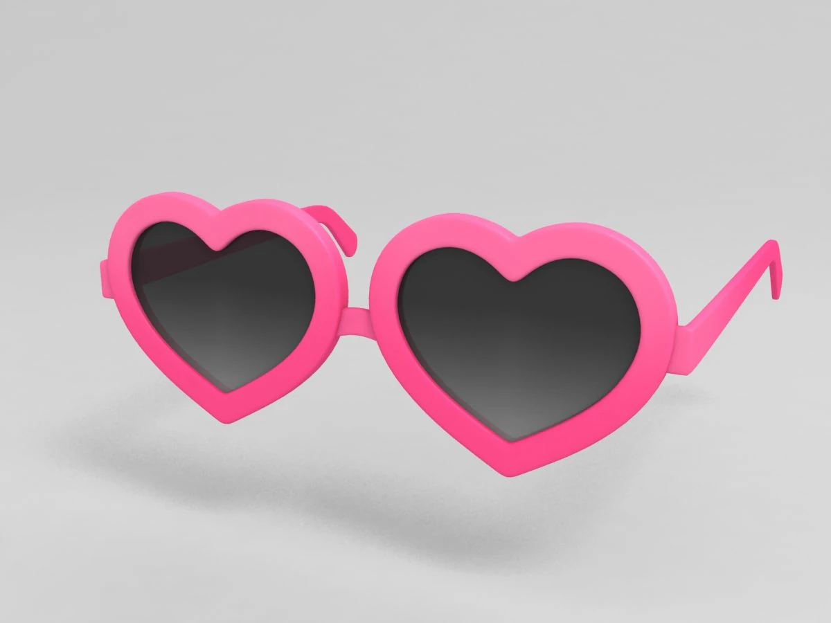 3d heart sunglasses 3D Model .c4d .max .obj .3ds .fbx .stl .blend 