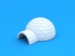 rumah salju bangsa Eskimo Model 3D