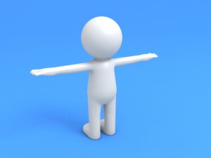 stickman white human Modèle 3D