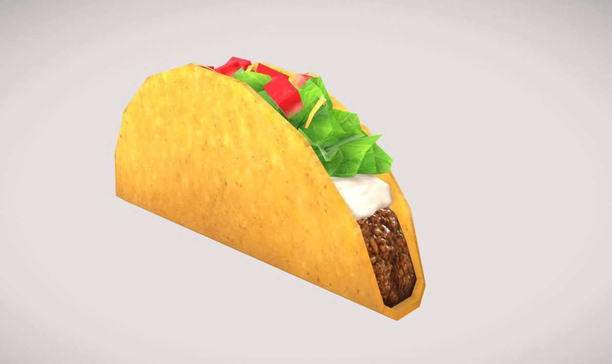 3d low poly taco 3D Model .c4d .max .obj .3ds .fbx .stl .blend 