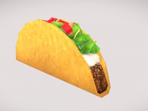 3d low poly taco 3D Модель