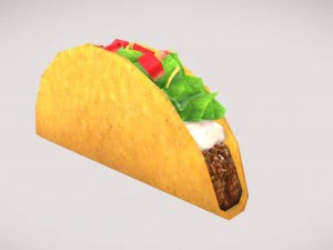 3d 로우 폴리 타코 3D 모델
