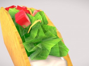 3d low poly taco Modello 3D