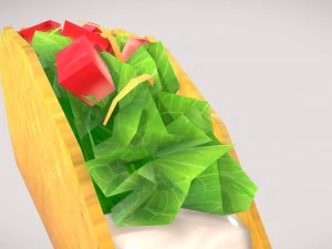3d low poly taco 3D Model