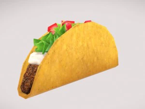 3d low poly taco 3D Model