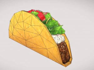 3d low poly taco 3D Model