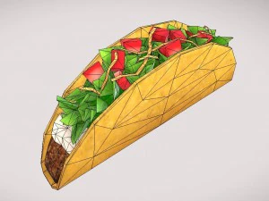 3d low poly taco 3D Model