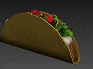 3d low poly taco 3D Model