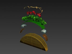 3d low poly taco Modello 3D