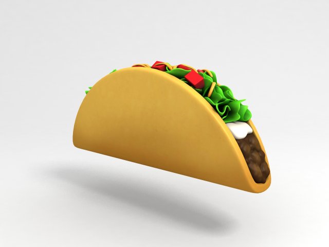 3d cartoon taco 3D Model .c4d .max .obj .3ds .fbx .stl .blend 