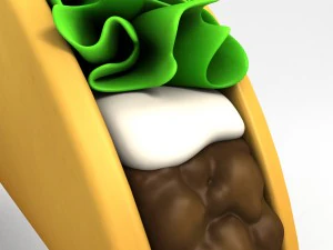 3d cartoon taco 3D Model