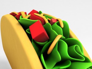 3d cartoon taco 3D Model