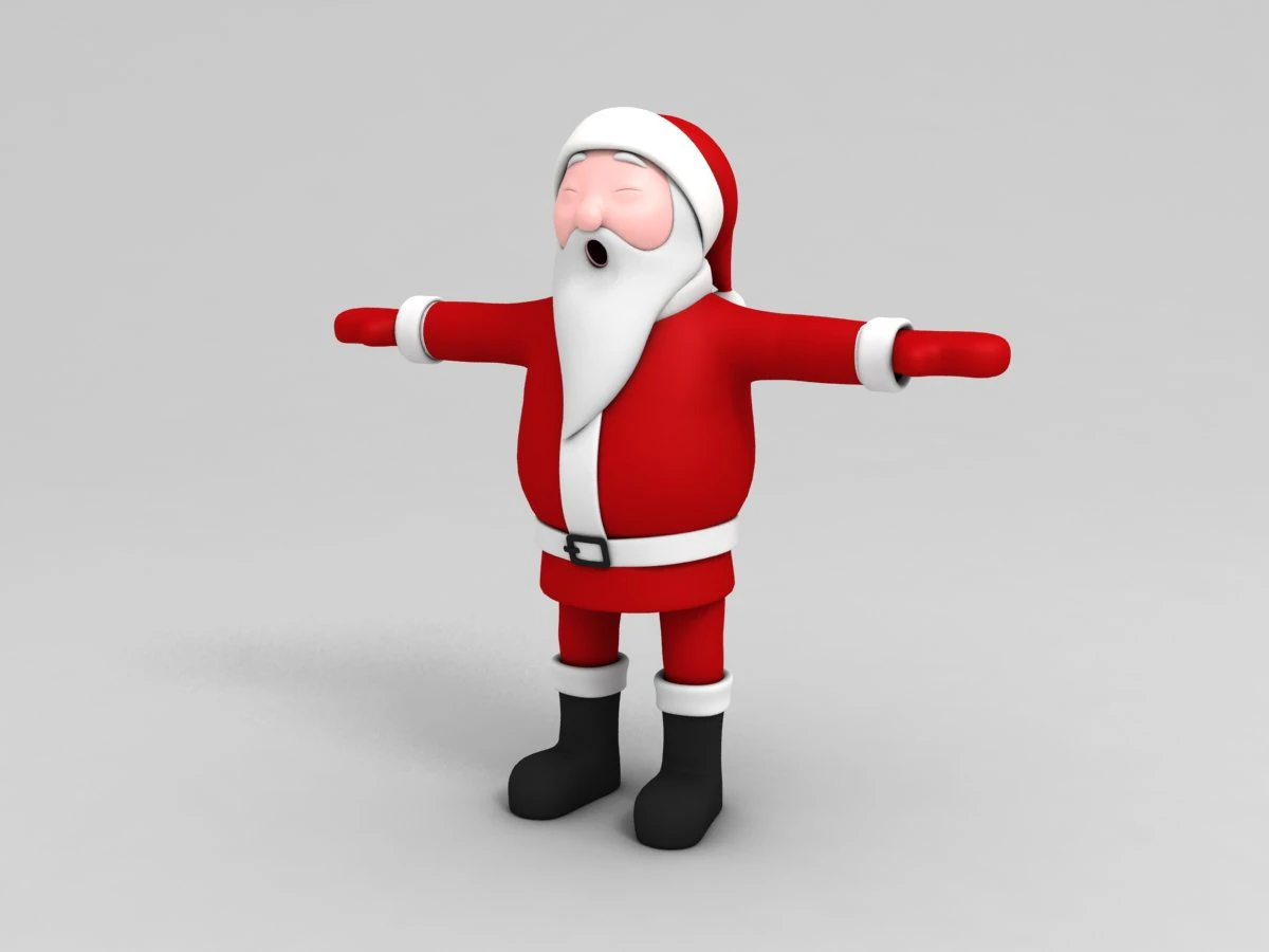 santa 3D Model .c4d .max .obj .3ds .fbx .stl .blend 
