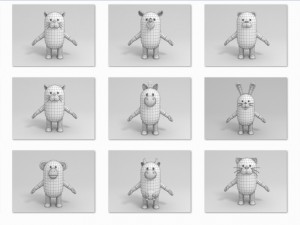 cartoon animal rigged pack 1 3D 모델