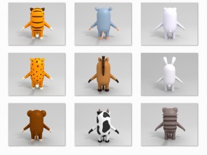 cartoon animal rigged pack 1 3D 모델