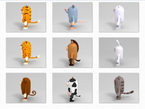 cartoon animal rigged pack 1 3D 모델