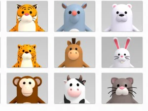 cartoon animal model pack 1 3D Model