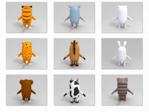 cartoon animal model pack 1 3D Model